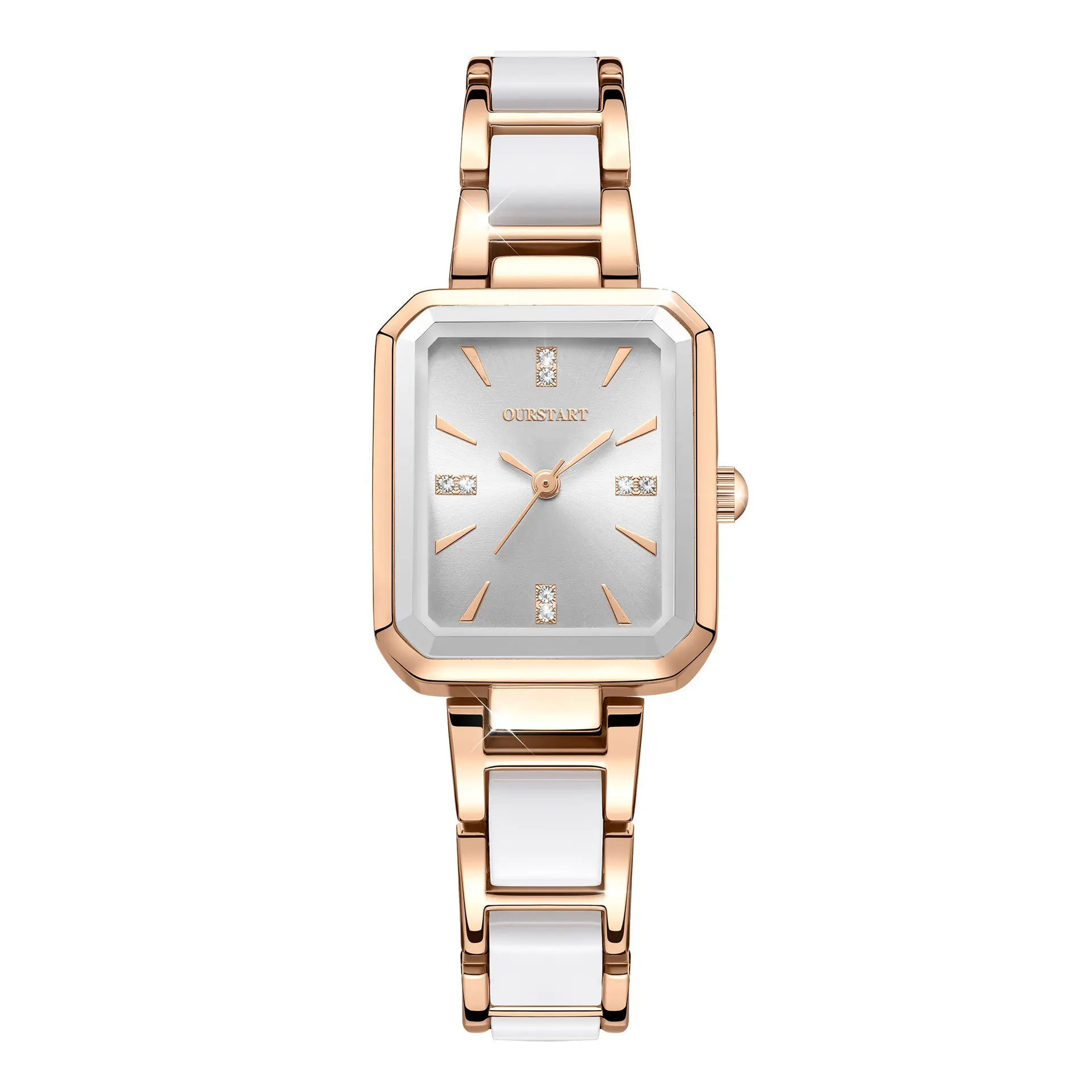 Women\'s White Diamond Rose Gold Stainless Steel Waterproof Quartz Luxury Watch Womens Rose Gold Tone Diamond Watch | Appx 1.28 Carats main image 3