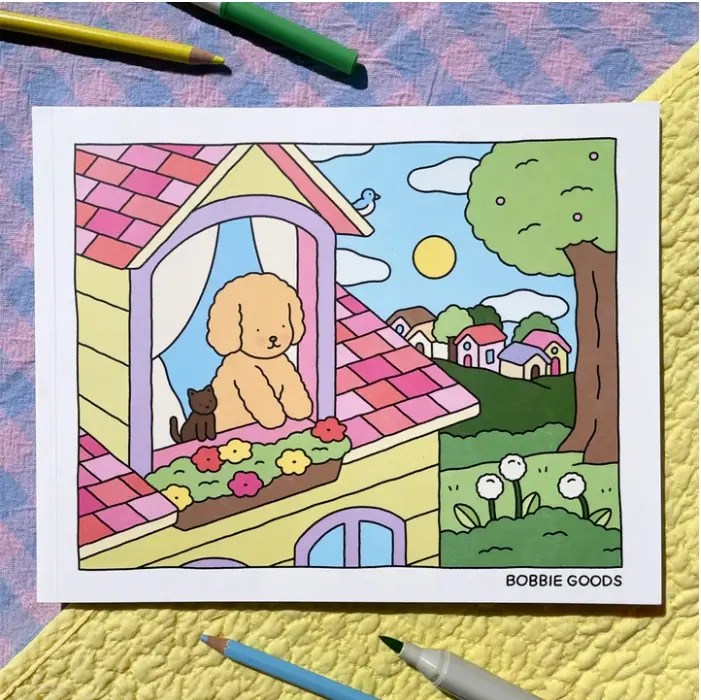 Bobbie Goods Coloring Book Vol 1–4 Seri Utama Buku Mewarnai Viral TikTok Cozy Cute Aesthetic Anti Stress Dewasa & Anak