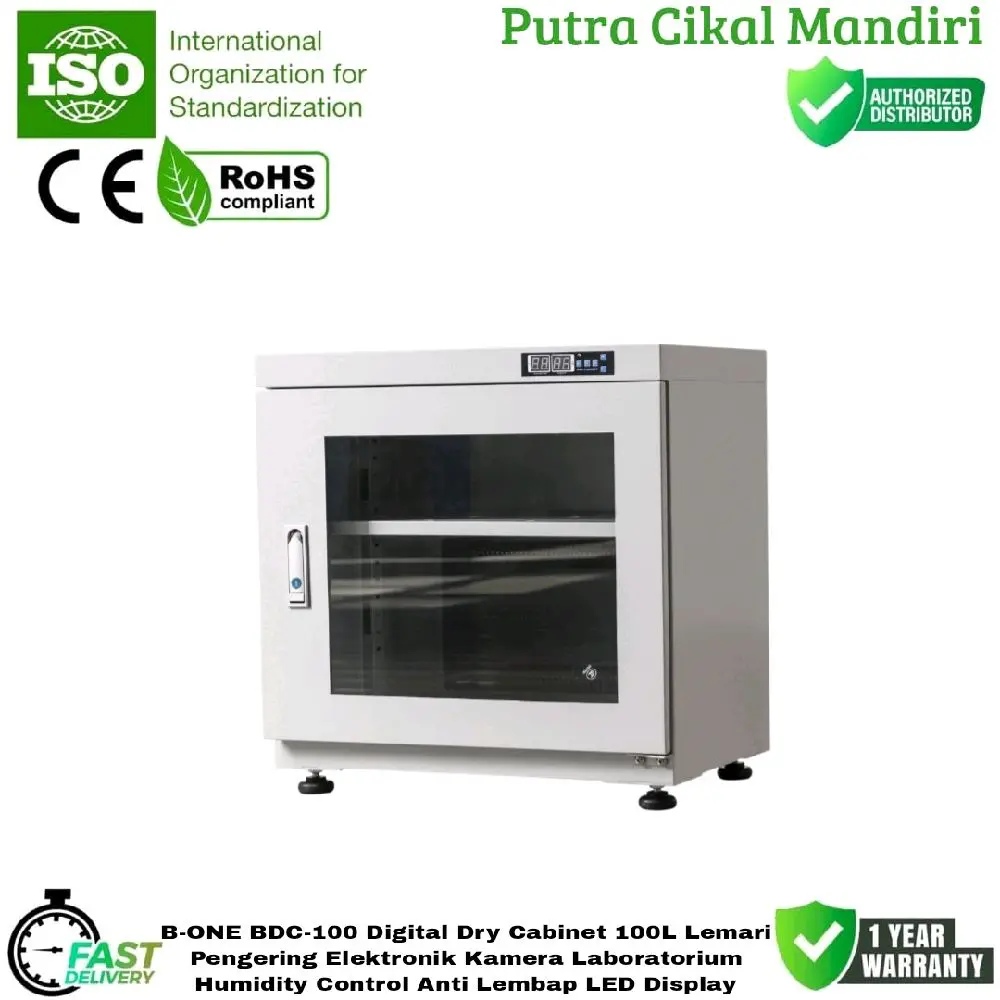 B-ONE BDC-100 Digital Dry Cabinet 100L Lemari Pengering Elektronik Kamera Laboratorium Humidity Control Anti Lembap LED Display