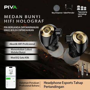 PIVA H8: Teknologi HiFi untuk Gamer 10mm Beril Dipermukaan Kenali Kedudukan Musuh Langkah Kaliber Bunyi Selesa Ergonomik Kabel Boleh Tukar Main Game Dengarkan Lagu Semua Seronok