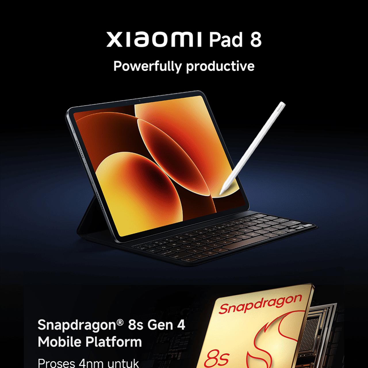 Xiaomi Pad 8 (8/256GB) | Tablet Android | Chipset Snapdragon 8s Gen 4 Mobile Platform | Pengalaman produktivitas dengan WPS PC-Level | Baterai 9.200mAh dengan 45W HyperCharge  [Xiaomi Official Store]
