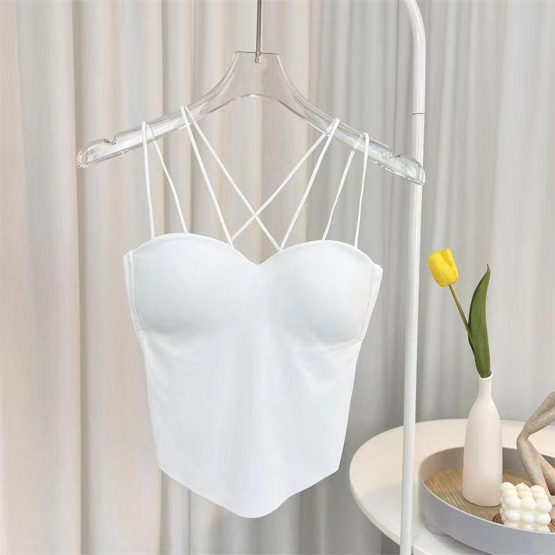 061558   Ice Silk Latex Fixed Cup with Chest Pad Solid Color Outer Wear Suspender Vest 5