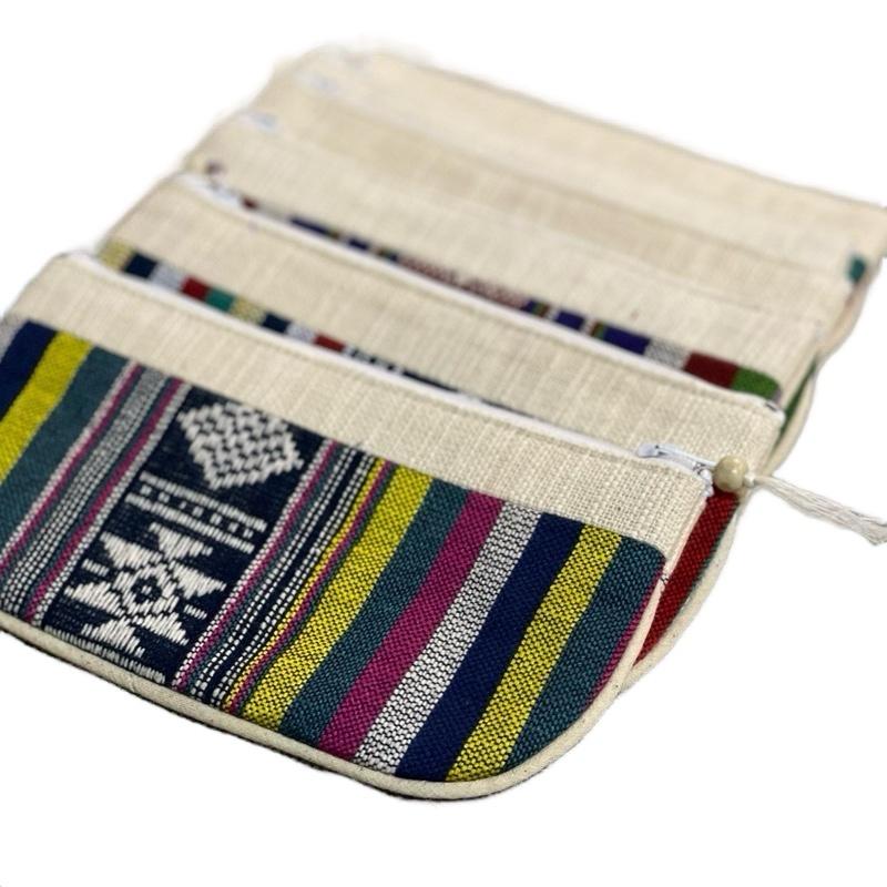Ví dài thổ cẩm khoá kéo. Handmade Mai Châu. Ví tiền tiện dụng