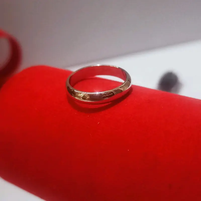 Cincin Titanium Silver Polos Anti Karat Tahan Lama - Aksesoris Rings Perhiasan 3