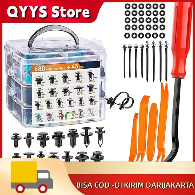 620 PCS Campuran Auto Fastener Kendaraan Bumper Fender Retainer Keling Klip Paku Klip Bumper Mobil Untuk Semua Mobil Universal Plastik Fastener Klip 0