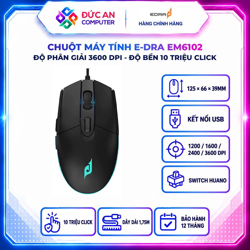 Chuột Gaming E-DRA EM6102 (Đen / USB)