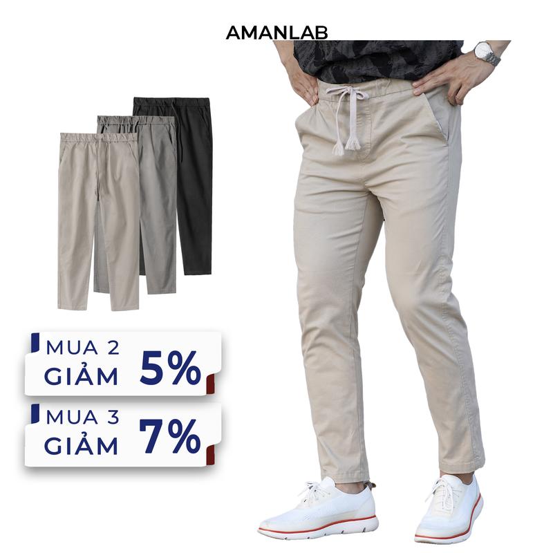 Quần jogger lưng thun, chất vải kaki nhung mềm mịn, không nhăn  có dây rút JOGGER