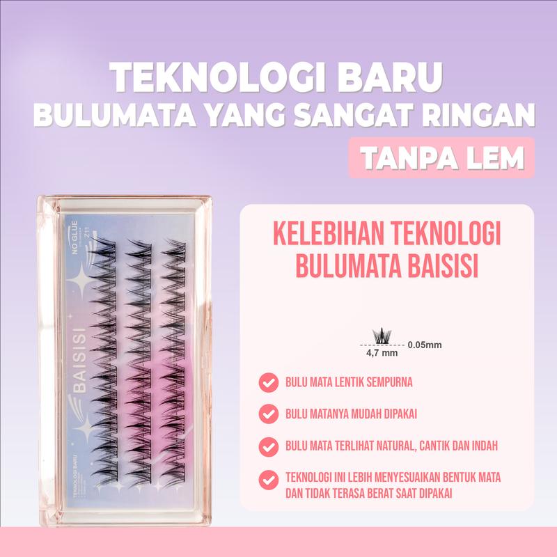 [TANPA LEM] BAISISI Bulu Mata Palsu Individual Lashes Z11 Korean Segmentasi + FREE TWEEZER | eyelash extension | Douyin Lashes | Eye Make Up 6