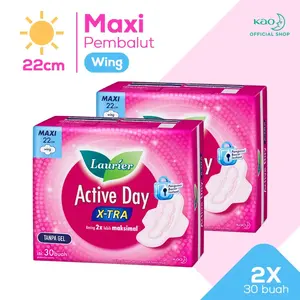 Laurier Active Day Maxi 30s Twinpack - Pembalut Wing 22cm
