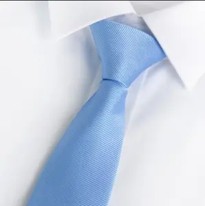 Dasi Salur Halus / Dasi Biru Muda Blue City / Dasi Kabinet Merah Putih Elegan Pria