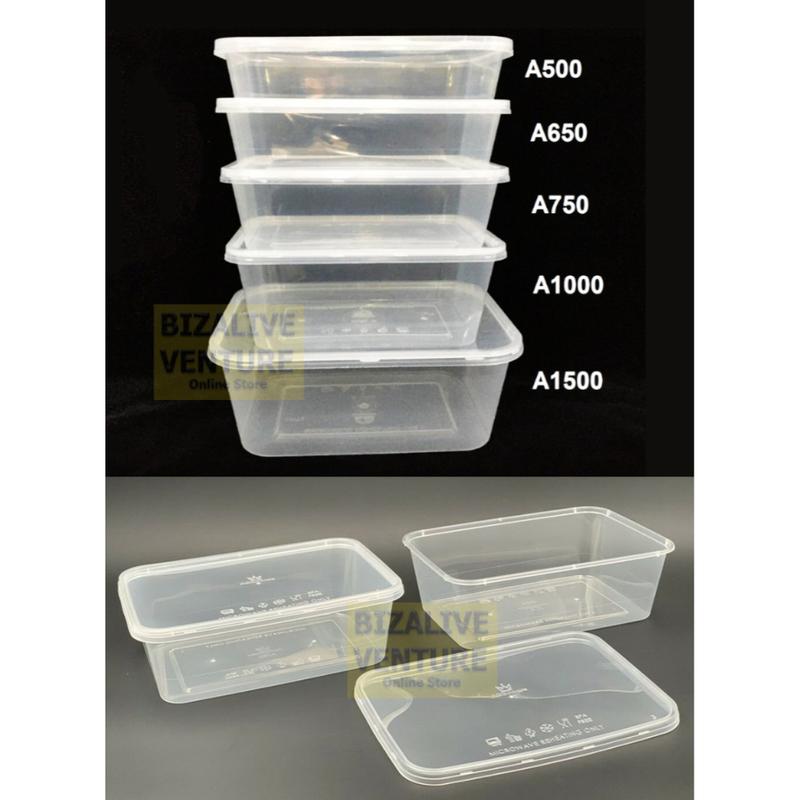 (MICROWAVE SAFE) Disposable Plastic Food Container | Rectangular ...