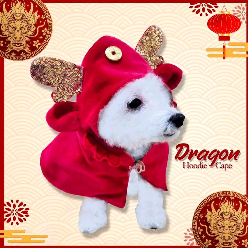 Dragon Hoodie Cape Baju Hewan Anjing Kucing Premium Imlek Collection 2