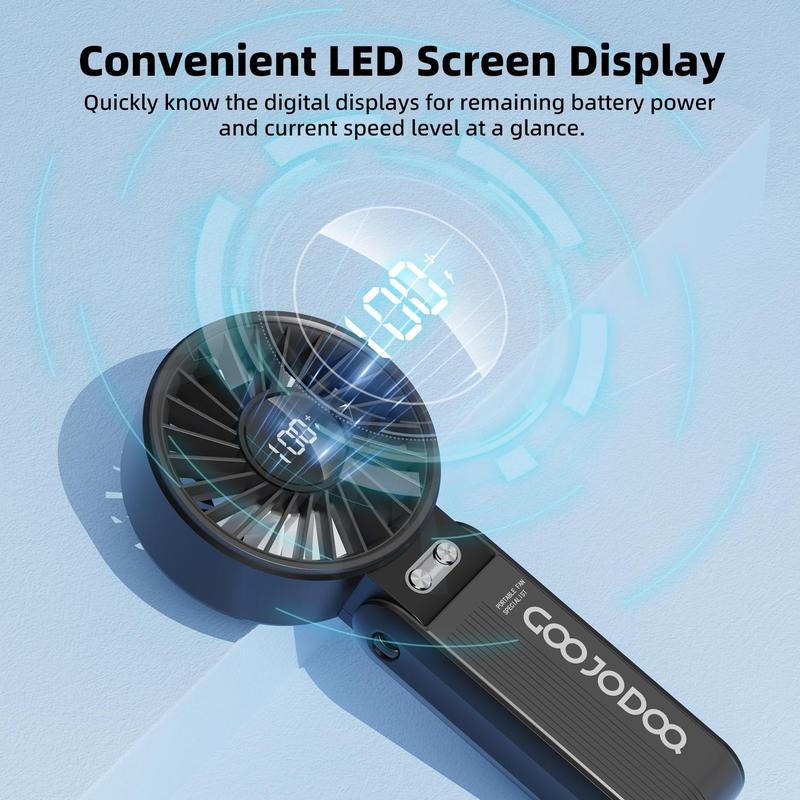 GOOJODOQ GFS003 Folding Mini Fan 4000 MAH With Smart LED Screen Display 100 Level Speed - Kipas Mini 3