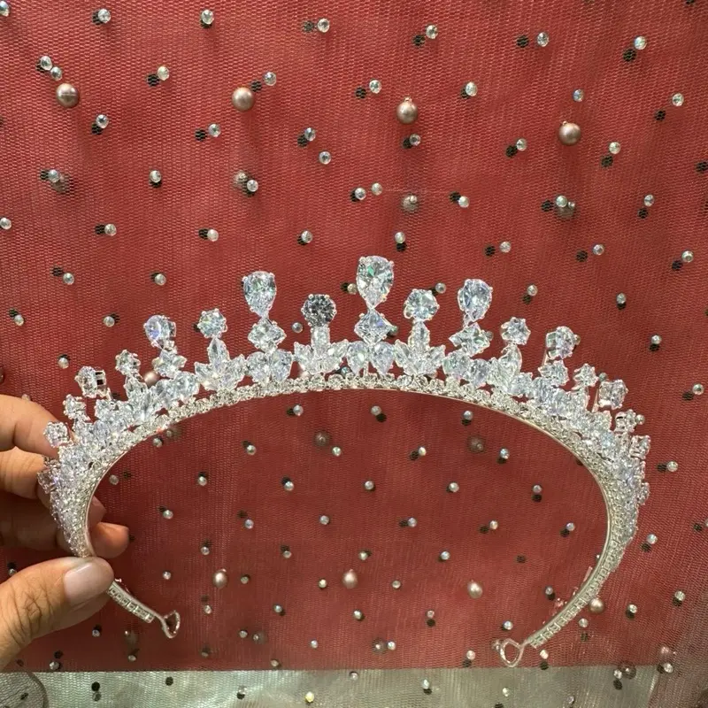 Mahkota zircon Allya model premium silver terbaru Crown Elegan