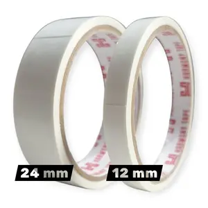 Paket 1 Lusin isi 12 pcs DOUBLE TAPE 12mm Dan 24 mm/Isolasi bolak Balik/Solasi/SELOTIP/Perekat Dinding/ Merah