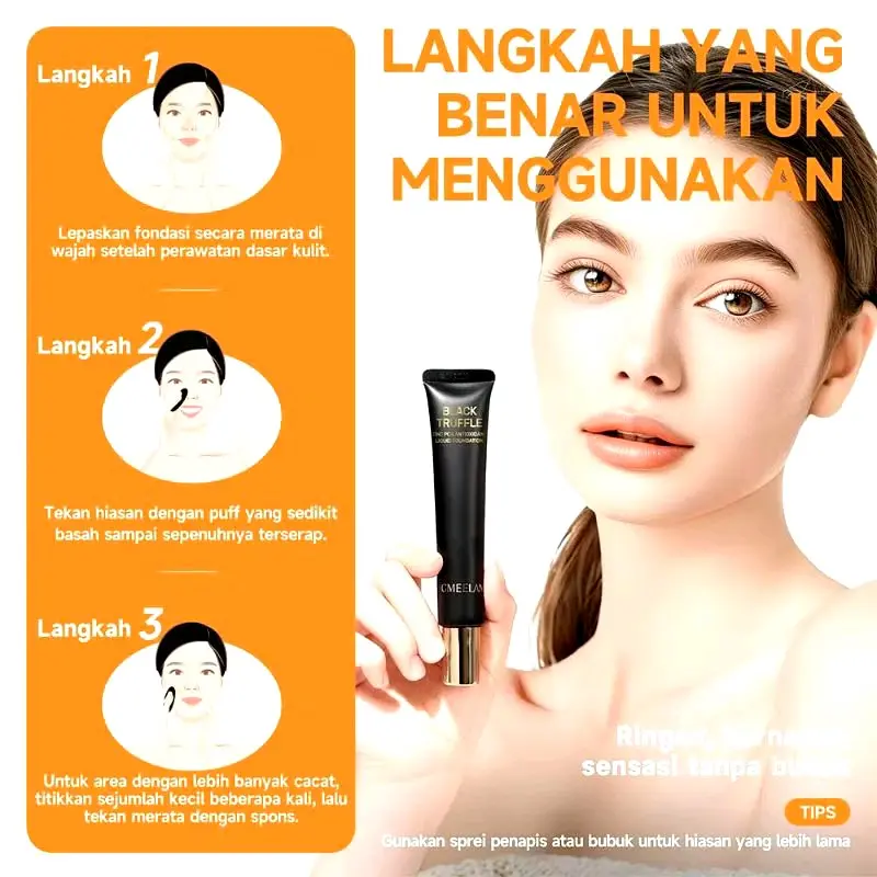 GMEELAN FONDATION Black Truffle Zinc PCA  anti oksidan Liquid Fondation sbg REFILL CUSHION menjaga riasan tahan lama 4