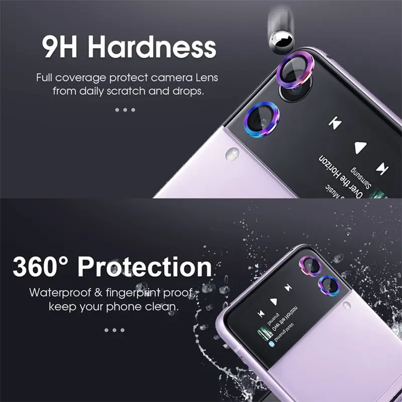 Bảo vệ vòng kim loại cho Xiaomi Redmi Note 13 Pro + 13Pro ProPlus, 4G, 5G, Eagle Eye,  Ốp camera Màng Bảo Vệ Ống Kính HD, kính cường lực cong trong suốt, nắp lưng màn hình Phụ Kiện Phone 6