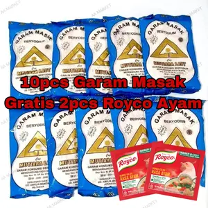 Garam Masak Beryodium 10pcs Gratis 2pcs Royco Ayam / Garam Dapur Penyedap Rasa