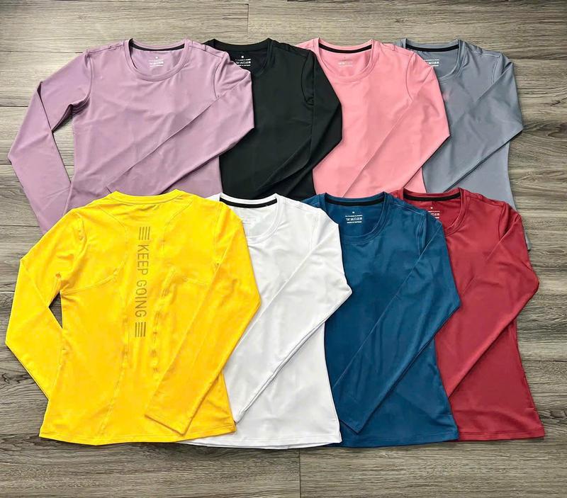 Áo Thun Nữ Tay Dài In Lưng Có Bigsize Tập Gym-Yoga Thoải Mái