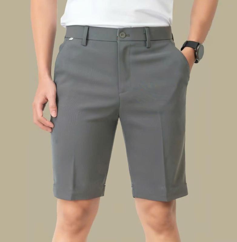 Combo 2 Quần Short Nam Tây Âu Vải Dày Dặn Co Giãn 2 Chiều Quần Short Âu Nam Hàn Quốc VNXK Chính Hãng Size 27-36 Màu Đen Be Ghi