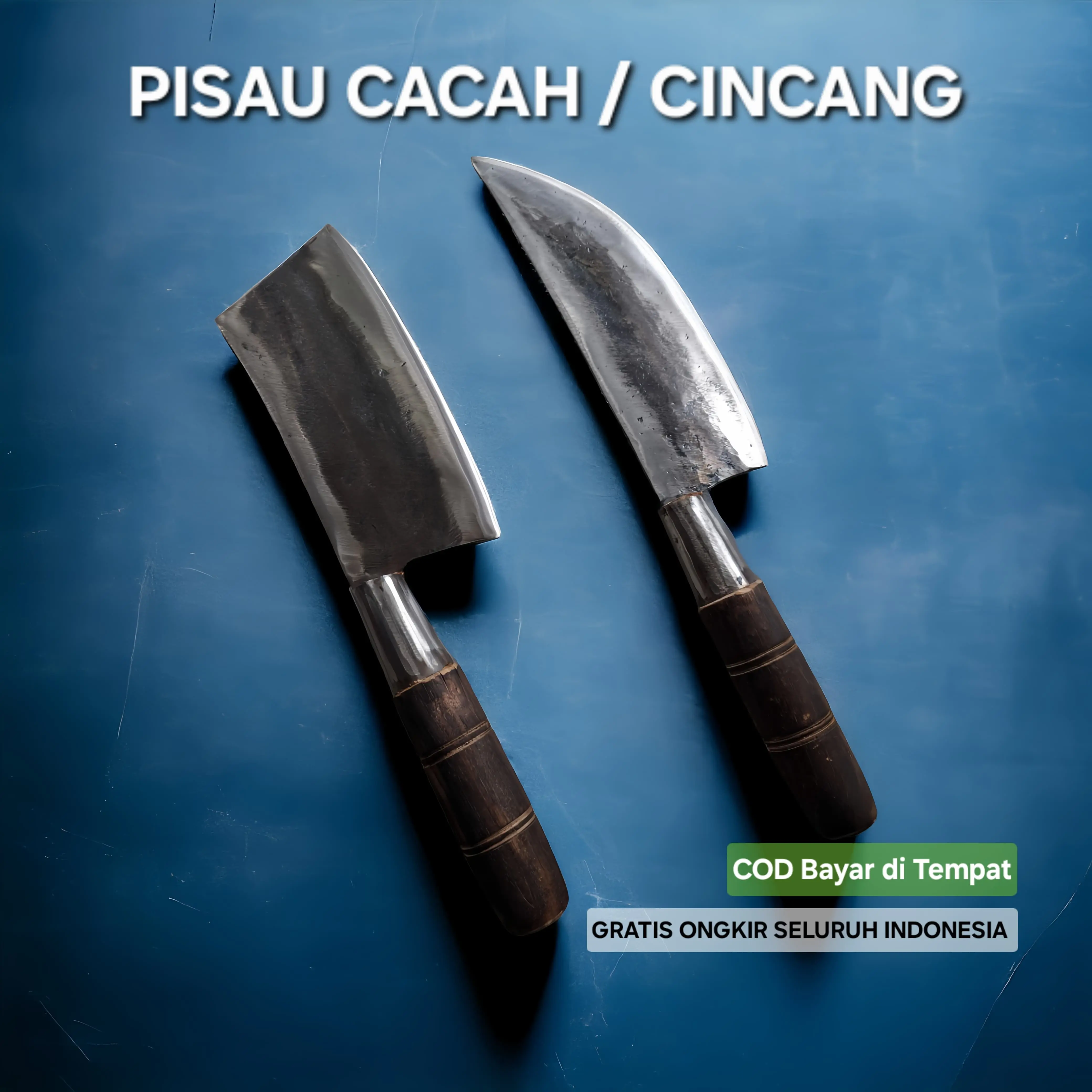 Pisau Cincang Cacah Daging, Tulang, Ikan Bahan Baja Pir Asli
