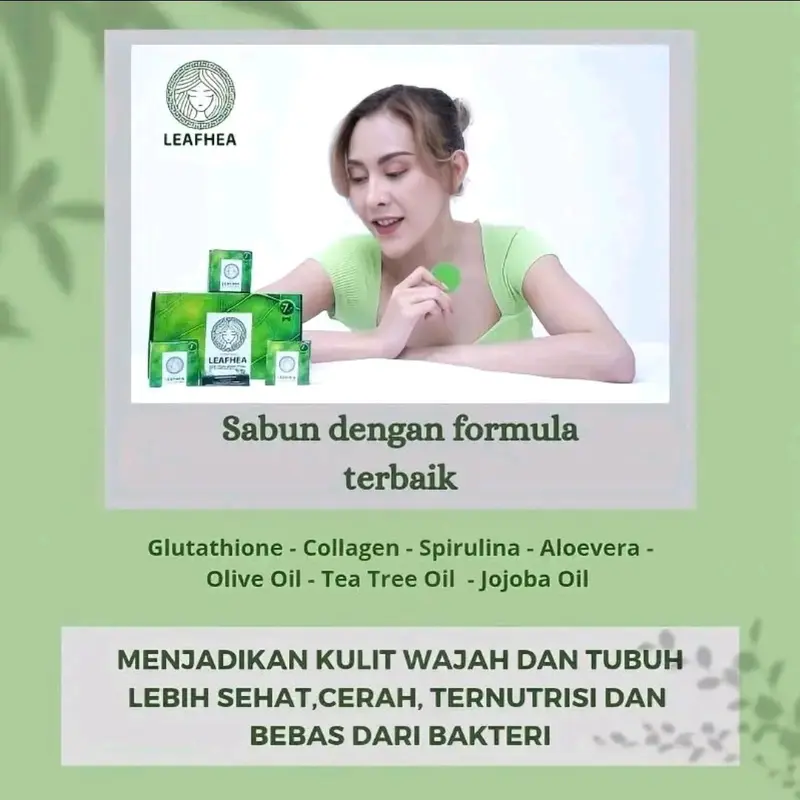 Power Shop 6-PCS LEAFHEA Sabun Leafhea Gluta Soap Kemasan Lama Soap Mencerahkan Mengencangkan Muka Membersihkan Wajah Perempuan Pencerah Berjerawat Memudarkan 1