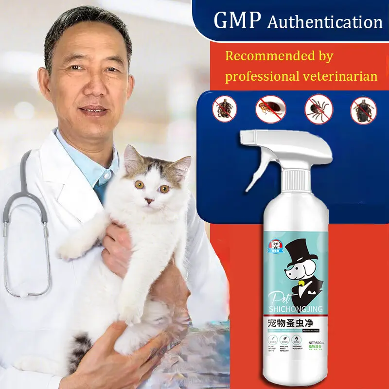 3 In 1 Multipurpose Pet Flea Tick Mites Killer Spray For Dogs Cats Skin Care Repellent Deodorant Safe Formula Long Lasting Protection Against Parasites