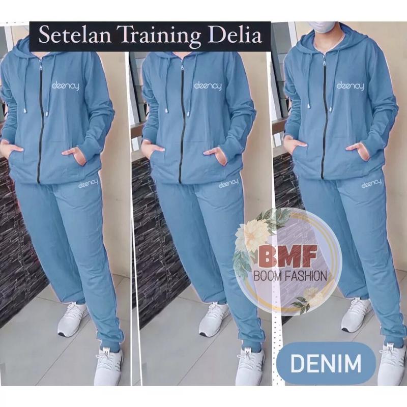 BOOM - Setelan Training Delia Hoodie L XL XXL 3XL 4XL Fashion Pakaian Training Wanita Jumbo Baju Olahraga Muslim 2
