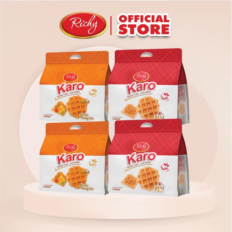 Richy Combo 4 Túi Karo Richy Trứng Tươi Chà Bông 3 Vị Chà Bông Sợi Gà Phô Mai Hoàng Kim Sữa Thức Ăn Food Tặng Yến Mạch