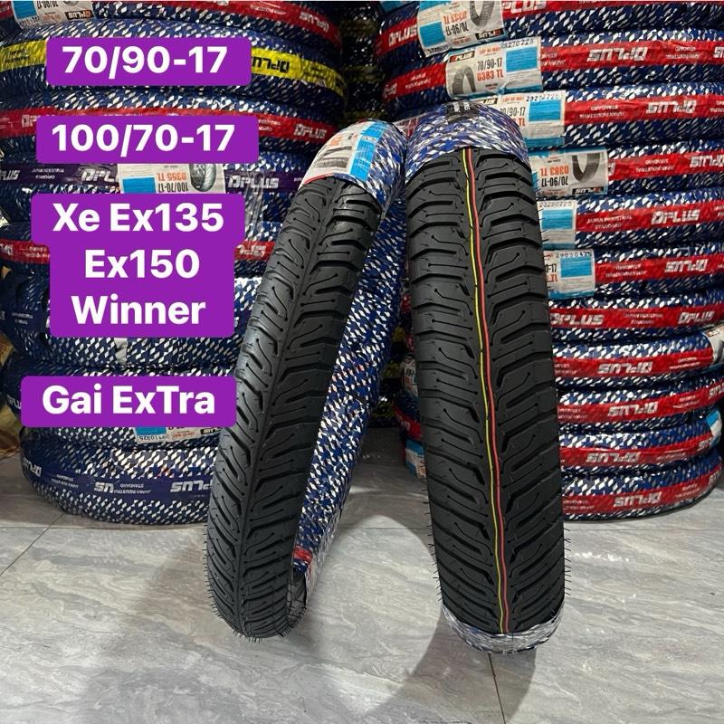 (UT DRC) Vỏ xe 70/90-17 và 100/70-17 dành cho xe Exciter 135 và Exciter 150,155 và Winner xuống size bánh nhỏ (70 và 100) thương hiệu DPLUS cao cấp bám đường tốt