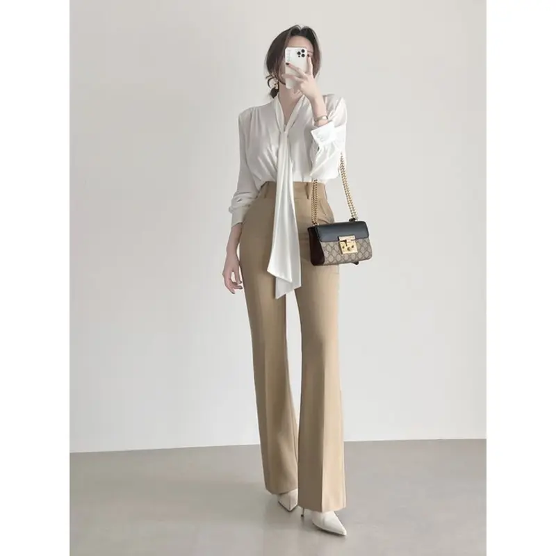 RS - Set 028 | Outfit Kantor Chic Style Formal (Setelan Blouse Tali dan Loose Pants Korean Style) 4