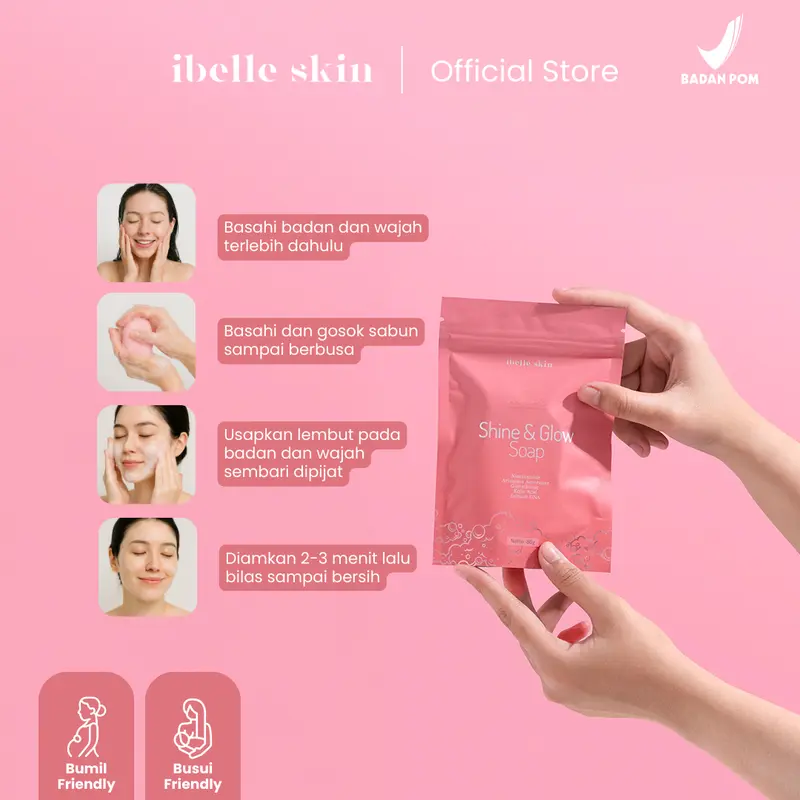 Paket Whitening Glow Body Set – Sabun & Premium Body Lotion | Cerah, Lembap, Bersih | Handbody Infus Duo + Shine & Glow Soap | IBELLE SKIN 3