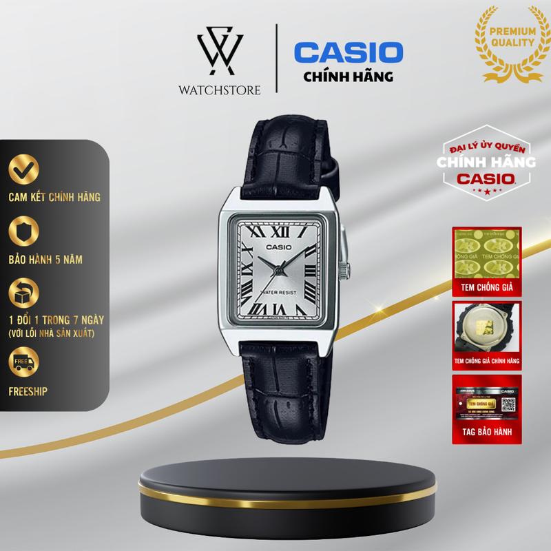 Đồng Hồ Nữ Cổ Tay Bé Vintage LTP-V007L-7B1UDF Màu Trắng Dây Da Kính Khoáng 22mm Kháng Nước Chính Hãng