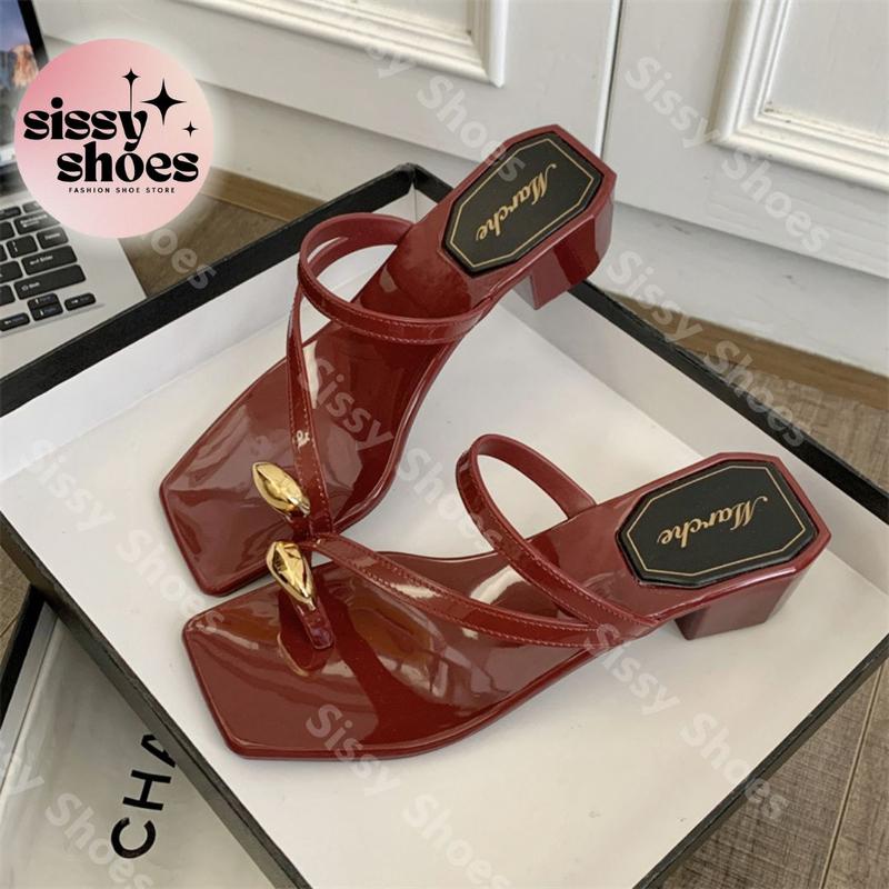 Sissy French Sandals Mid-Heel With Metal Toes Ring Fairy Style - TikTok ...