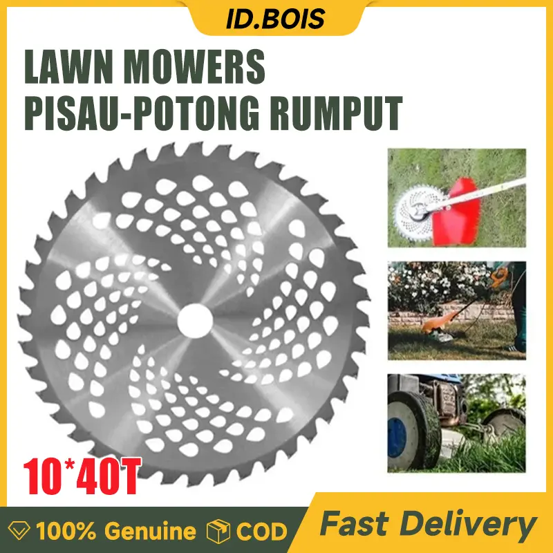 ID.BOIS Mata Pisau Pemotong Rumput/Mata Pisau Gergaji Bundar Pemotong Rumput Paduan Logam 10 Inci 40 Gigi /universal semua merek potong rumput Kayu Serbaguna