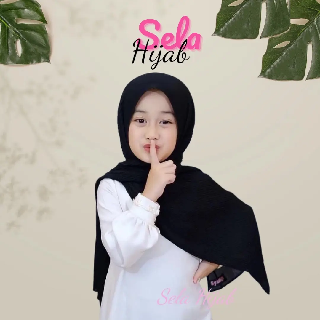 Pashmina Anak Plisket Diamond Ceruty Panjang 150cm Lebar 50cm - Kerudung Hijab Segitiga Cantik