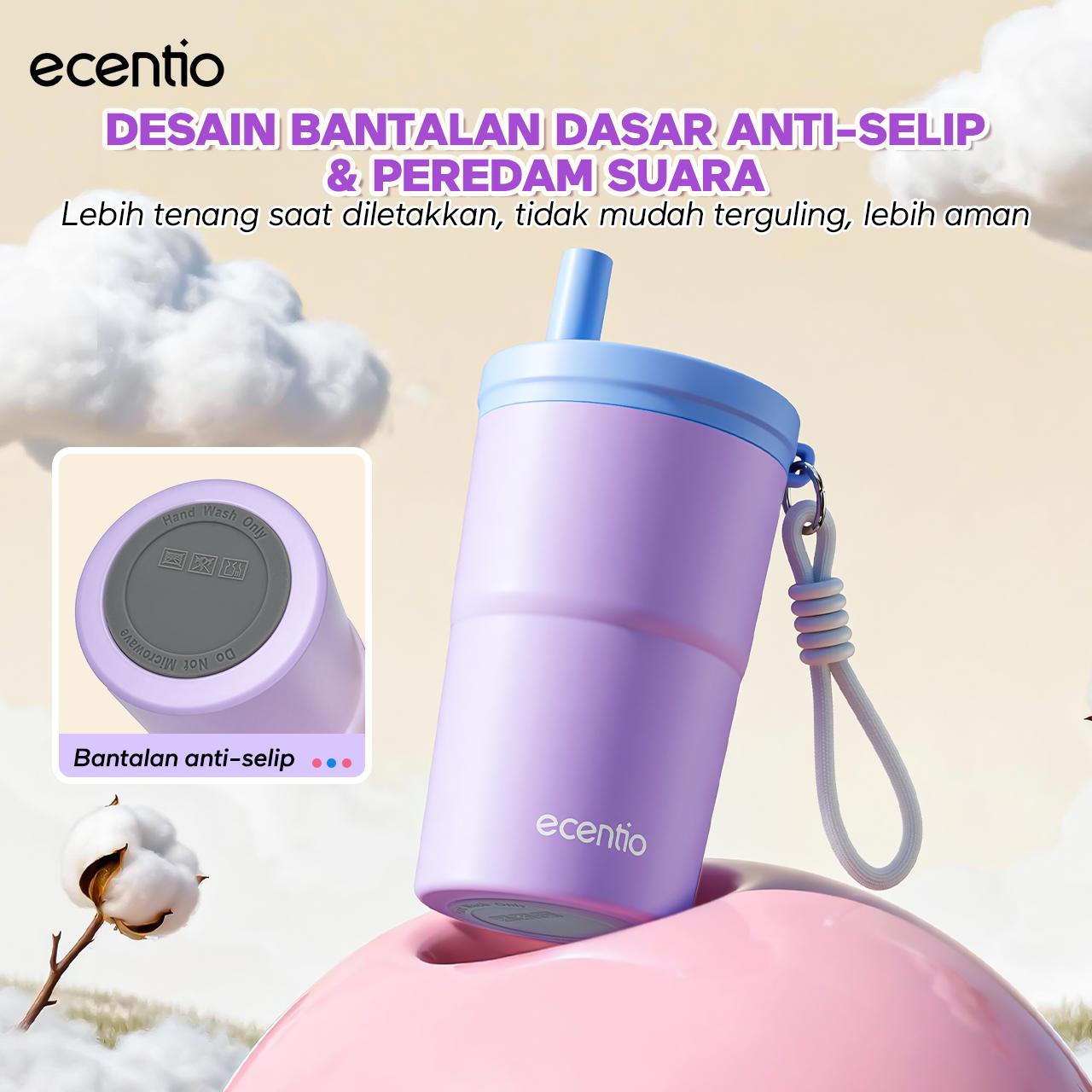 【 PO 22 Jan】【celyhome exclusive】ecentio 750ml Aluminum Bottle+550ml tumbler Stainless 【Soft Cloud Series】 sport outdoor lari Portable Tetap dingin selama 24 JAM Botol minum besar