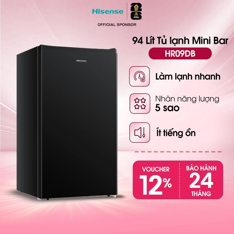 Tủ lạnh mini Hisense 94 lít HR09DB Tiết kiệm điện, Giao hàng toàn quốc