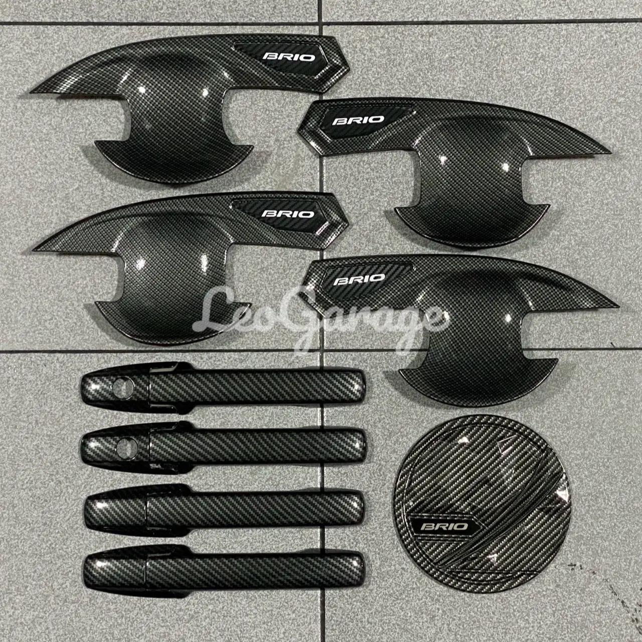 HONDA BRIO 2012 2018 2024 KARBON PAKET MANGKOK OUTER HANDLE TANK COVER CARBON HITAM GLOSSY