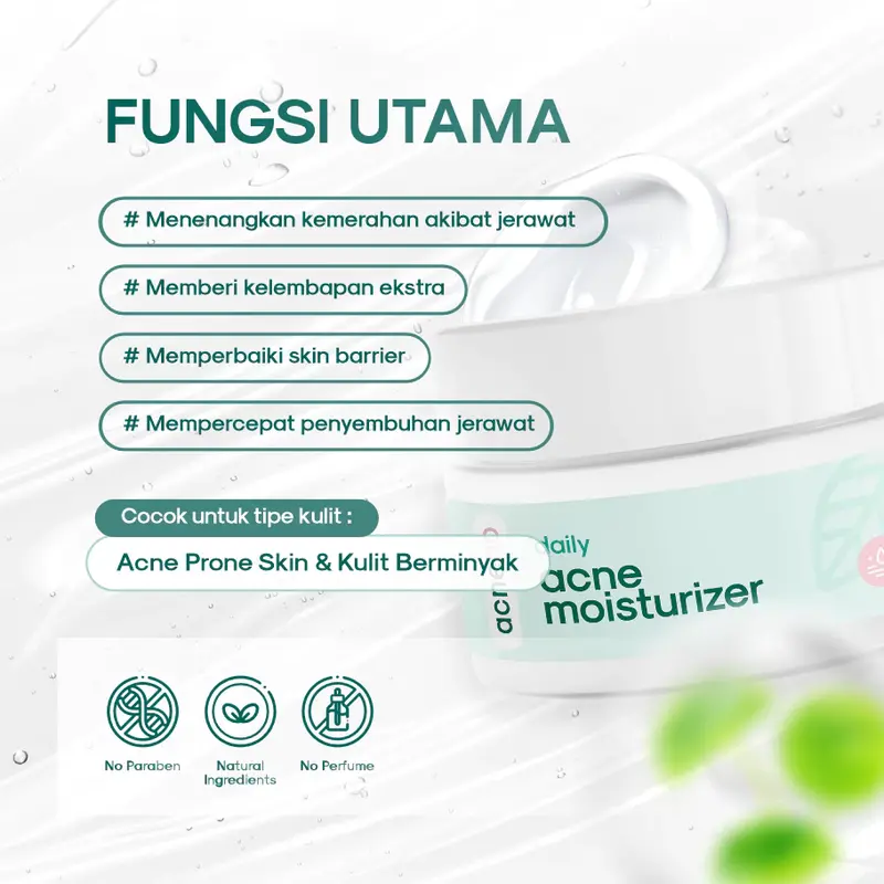 Daily Acne Moisturizer - Acneno isi 50gr | Memperbaiki Skin Barrier Kulit | Membantu Wajah Lebih Terhidrasi Kandungan Panthenol Aman Untuk Bumil & Busui | BPOM Original 2