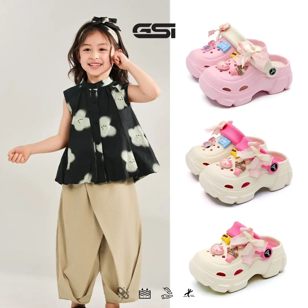 GSI Shoes Kids - Sandal Baim Anak Perempuan Lucu Sendal Selop Baim Fuji Karakter Lucu Gaya Fashion Simple Bahan Karet EVA Premium Antislip Empuk dan Ringan untuk Kaki Anak Perempuan