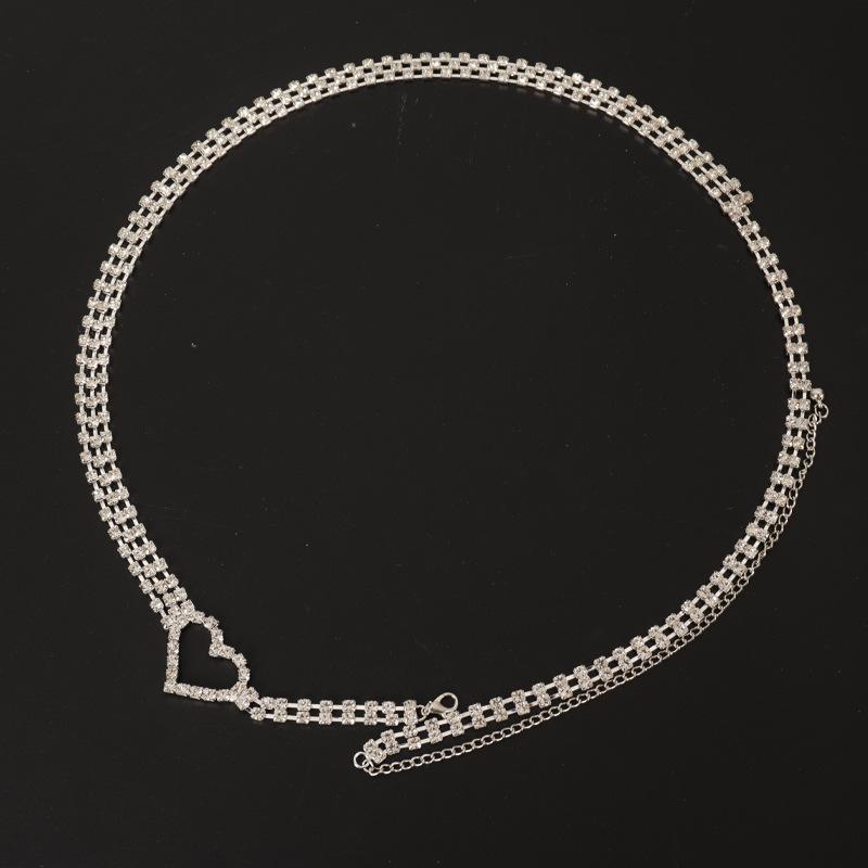 Product Introduction of Fashion Personality Rhinestone Multi-Layer Love Waist Chain Cross-Border Hot Selling Nightclub Sexy Belly Chain European and American Waistchain 18