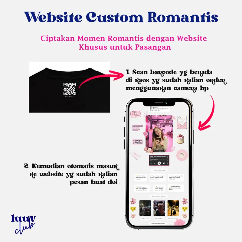Luuv Clubs Kaos Boxy Couple Pasangan [Free Gift Custom Website Romantis Buat Doi] 1