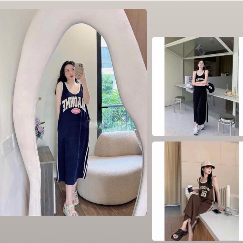 Đầm bầu 2 dây cotton ba lỗ sang chảnh thời trang TM052925