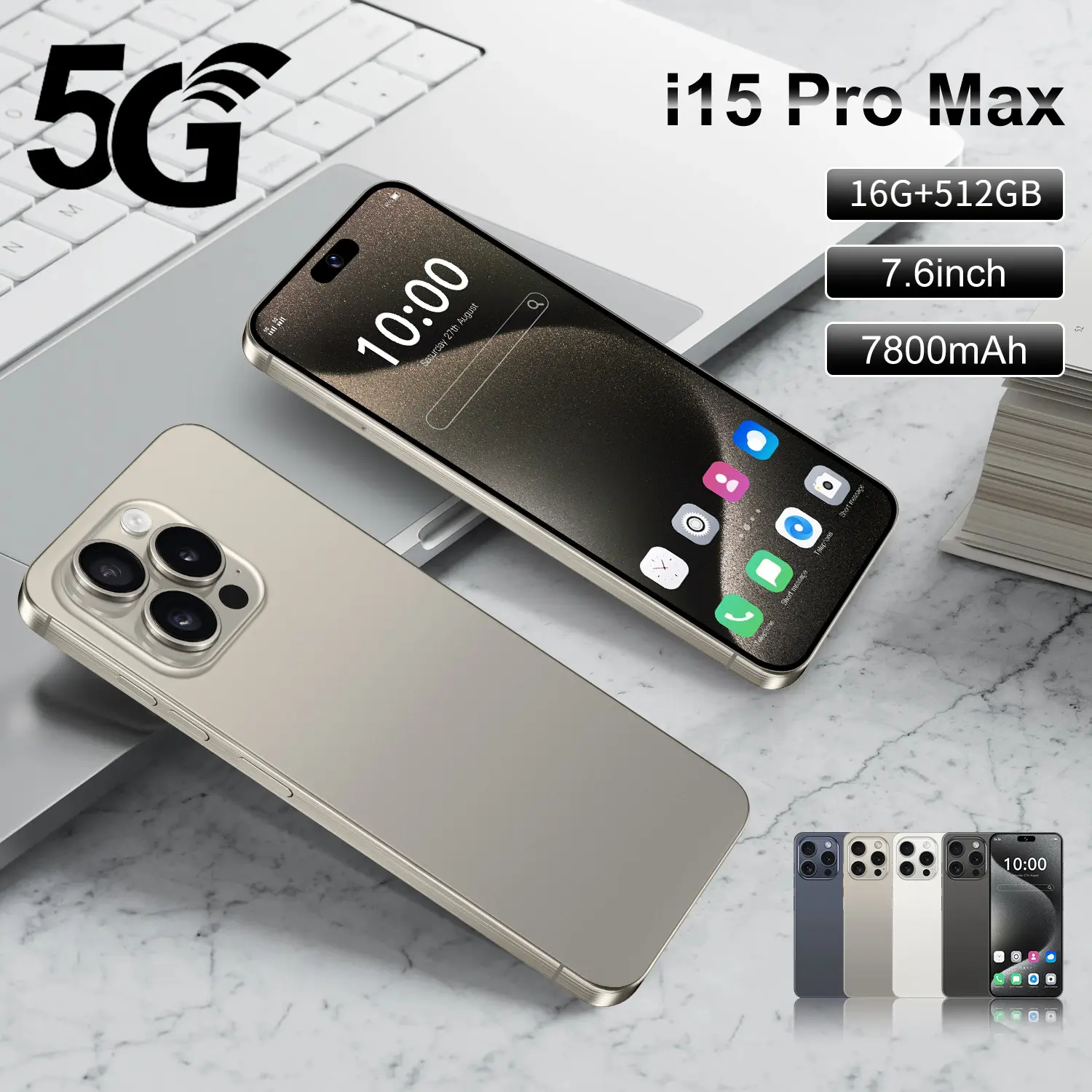New 7.6-Inch Incell Screen I15 Pro Max Android Smartphone All-in-One Machine Mobile Cellphone