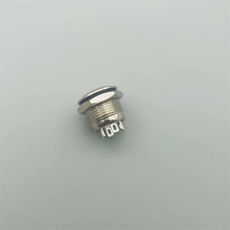 Metal button switch opening 12mm light touch power symbol flat head self resetting 4