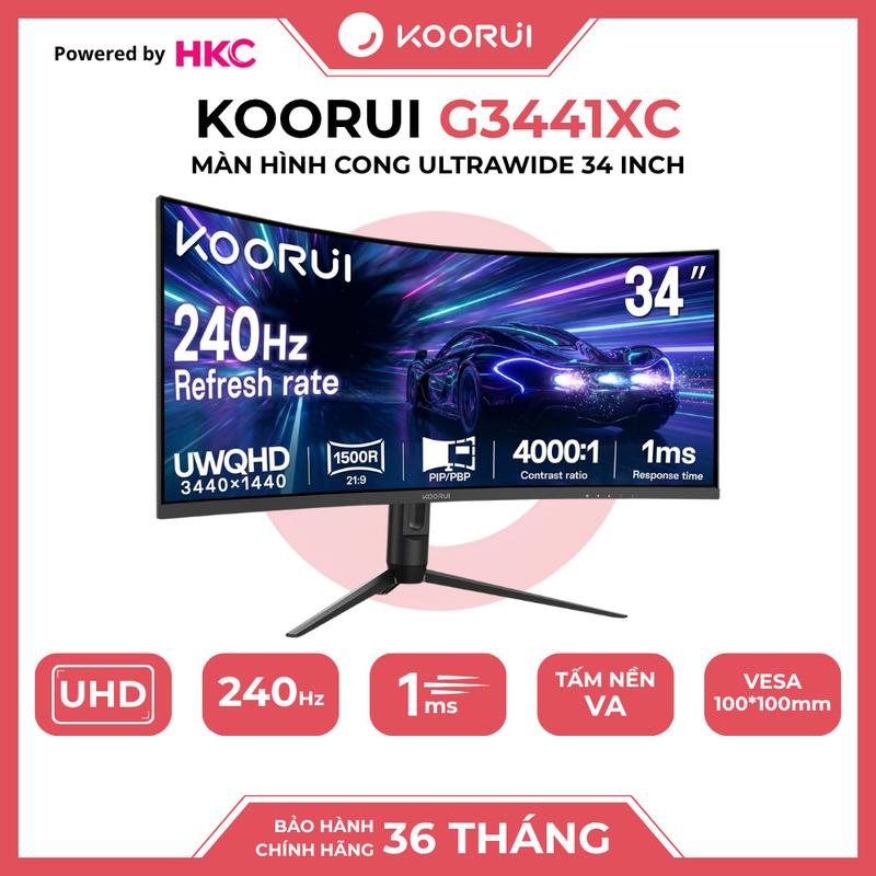 KOORUI G3441XC – MÀN HÌNH ULTRAWIDE 34" CONG 240Hz | TRẢI NGHIỆM ĐỈNH CAO CHO GAME & ĐỒ HỌA