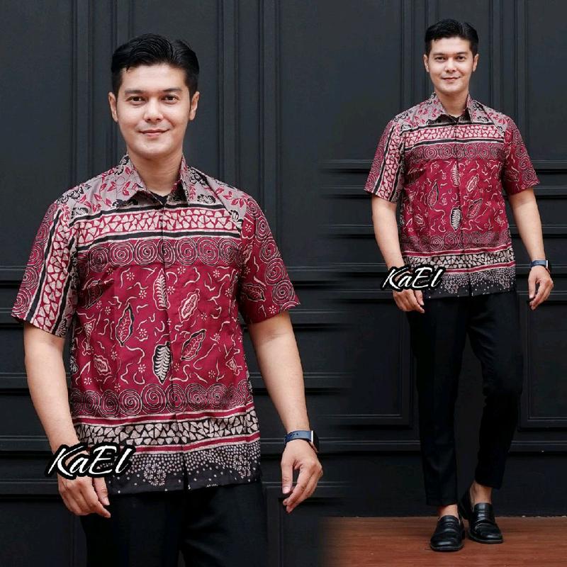 Kemeja Batik Lengan Pendek Kemeja Batik Hem Pria Casual Original 3