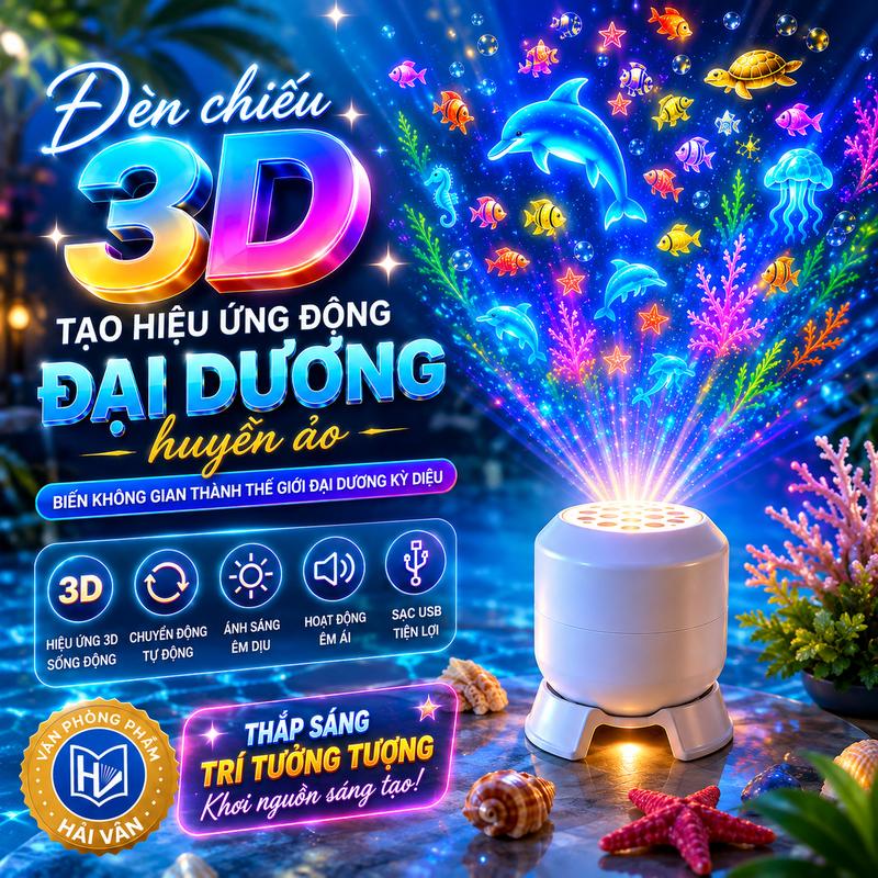 Cắm Điện Trực Tiếp | Đèn Chiếu Hình 3D Cho Bé Thế Giới Đại Dương, Đồ Điện Tử…