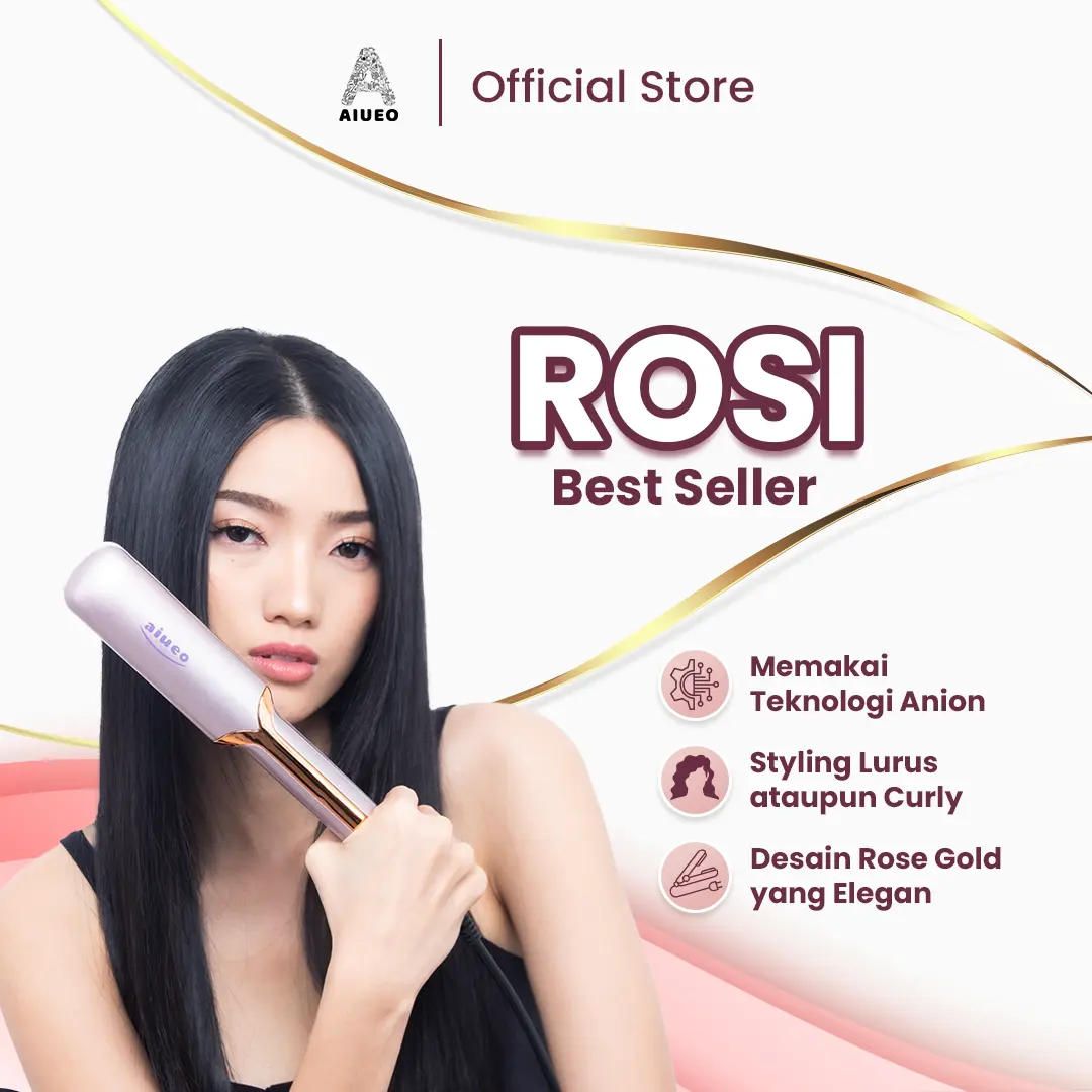 Catokan AIUEO Rosi • Catok Rambut 459 3in1 220°C Nano Silver Hair Straightener - Curly - Blow - Alat Meluruskan dan Keriting Rambut